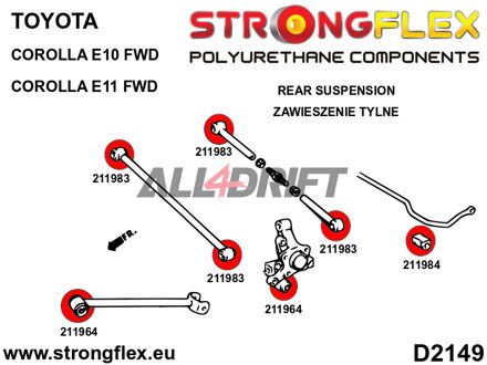 211983B: Hinterachs-Querlenkerbuchse - Toyota E100 FWD