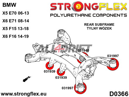 036057B Komplettes Polyurethan-Buchsen-Kit für BMW X5 / X6 Achsen