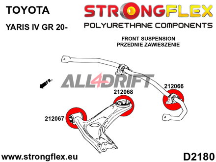 212067A: Vorderer Querlenker - vordere Buchse SPORT - Toyota IV (20-) GR-FOUR
