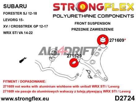 271609A Hintere Querlenkerbuchse SPORT - Subaru Tribeca B9 (06-14) WX