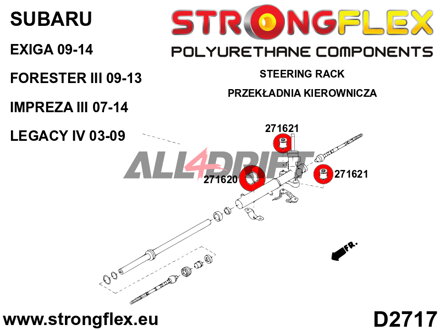 276183B Lenkgetriebelagerbuchsen Satz - Subaru III (09-13) SH