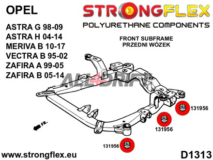 136235A Komplettes Sport-Polyurethan-Fahrwerksbuchsen-Satz - Opel / Vauxhall B (95-02)