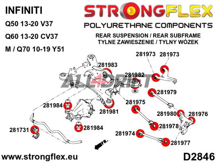281984A Differentialaufhängungs-Buchse – vorne SPORT - Infiniti M / Q70 (10-19) Y51