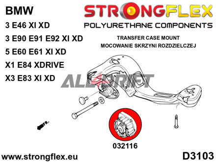 032116A Polyurethan-Einsatz für Verteilergetriebelager SPORT BMW