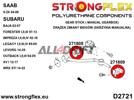 271808A Stabilisatorlager Schaltgestänge SPORT - Saab 9-2X (04-06)