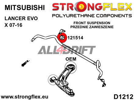 121514B: Silentblock für vorderen/hinteren Stabilisator - Mitsubishi VII / VIII / IX (01-07)