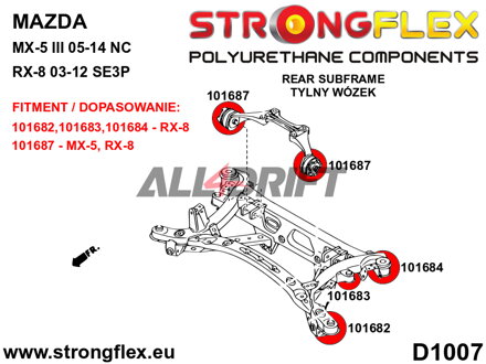 101682A Vorderes Hinterachsrahmenlager SPORT - Mazda RX-8 (03-12) SE3P