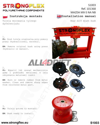 106128A Komplettsatz Polyurethan-Achslager SPORT - Mazda I (89-98) NA