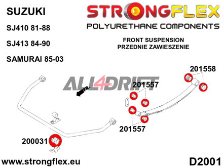 201557A Silentblock Blattfederauge SPORT - Suzuki Samurai / SJ410 / SJ413 (81-03)