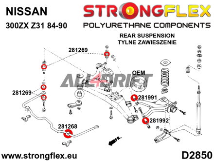 281268B Silentblock Hinterachs-Stabilisator - Nissan II (90-96) Z32
