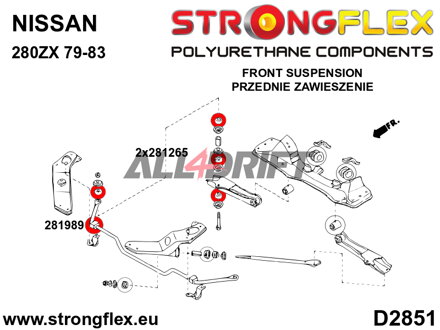 281265B Silentblok spojovací tyče předního stabilizátoru - Nissan V (88-98) S13