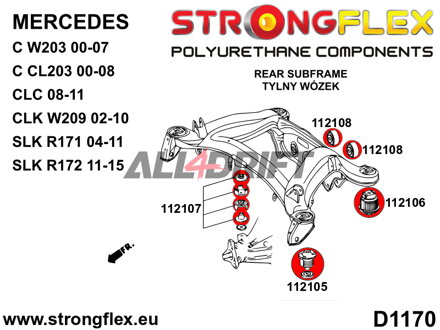 112106A Hinterachsrahmen Buchse – Hinterachse, hinten SPORT - Mercedes W209 (02-10)