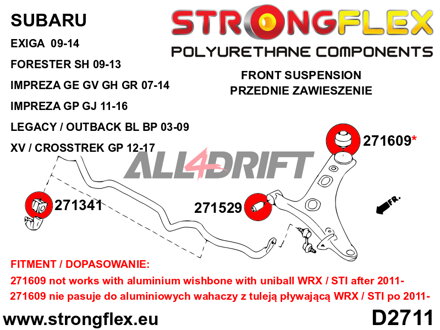 276160B Komplettes Achslager-Satz - Subaru Legacy IV / Outback III (03-09) BL BP