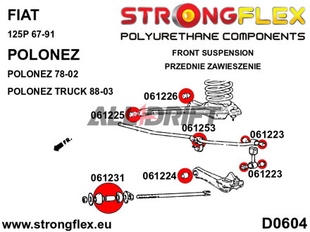 061224A Polyurethan Buchse für den unteren Querlenker SPORT Fiat / Polonez