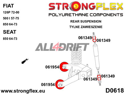 066085B Komplettes Achsgummilager-Set - Fiat 126P (72-00)