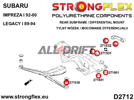 276252A SPORT Buchsen-Satz für Hinterachsträger - Subaru I (97-02) SF
