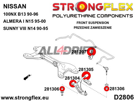 286101A Komplettes SPORT-Achslager-Set - Nissan 100NX (90-96) B13