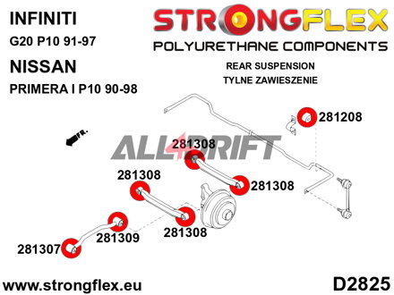 286230B Hinterachs-Buchsen-Satz Infiniti / Nissan