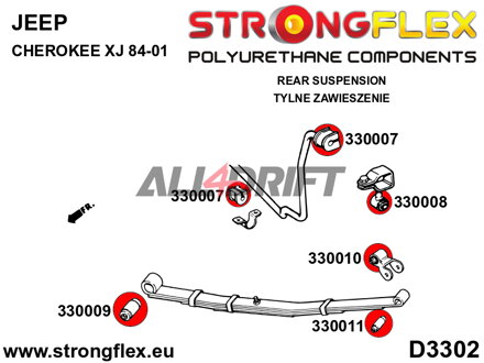 330008A Polyurethan Buchse für Hinterachs-Stabilisator Koppelstange SPORT - Jeep II (84-01) XJ
