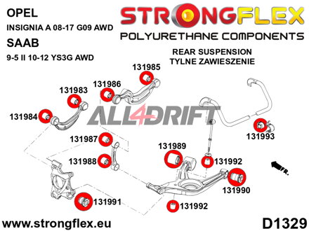 136236A SPORT Hinterachs-Buchsen-Satz Opel / Saab