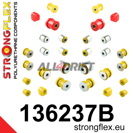 136237B Polyurethan-Buchsen-Satz für Vorder- und Hinterachse Opel / Saab
