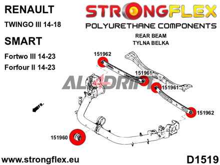 156092A SPORT-Buchsen-Satz für die Hinterachse - Renault III (14-18)