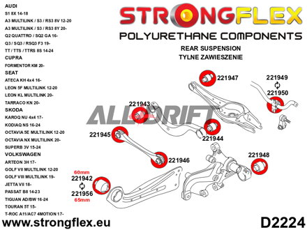 221949B Hinterachs-Stabilisatorlager Audi / Seat / Škoda / VW / Cupra