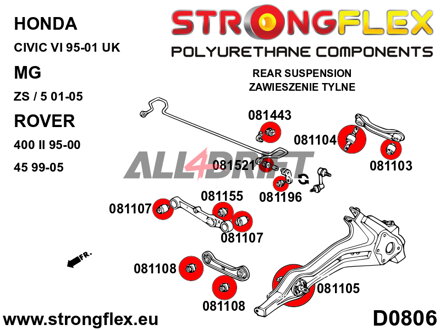 081521A Silentblok Stabilisator Koppelstange SPORT - Acura III (93-01) DB6/7/8/9 / DC1/4