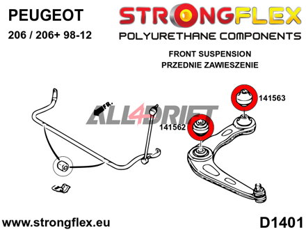 141563B Hintere Querlenkerbuchse Citroën / Peugeot
