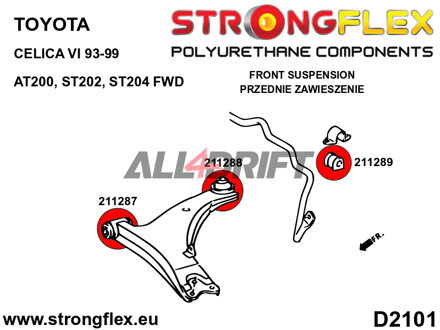 211287A: Sport-Lager für Querlenker vorne - Toyota AT200 ST202 ST204 FWD