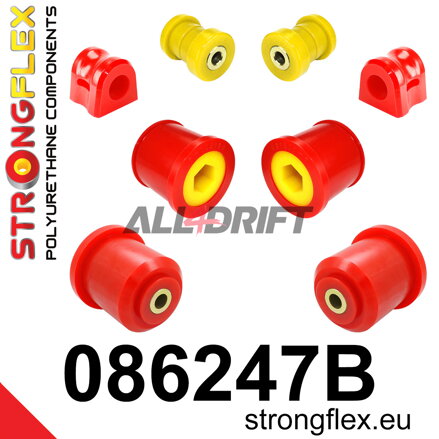 086247B: Polyurethan-Buchsen-Satz Vorderachse und Hinterachsträger - Honda VIII (06-12) Hatchback FK / FN