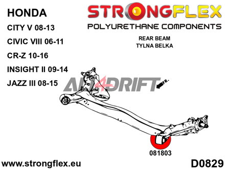 086246A Polyurethan-Buchsen-Satz für Vorderachse und Hinterachsträger SPORT Honda City / Insight / Jazz