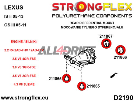 211865A Differentialaufhängung - vordere SPORT Buchse - Toyota V (92-96) X90