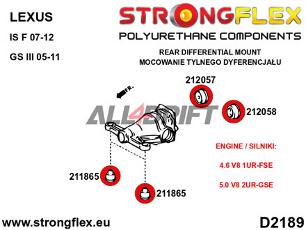 211865B Silentblock Differentialaufhängung - Vorderseite - Toyota V (92-96) X90