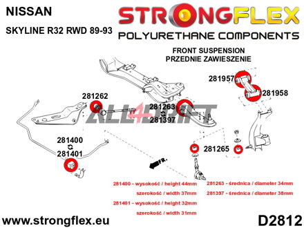 281400B Stabilisatorlager - Nissan R32 (89-94) AWD