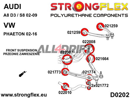 021772A: SPORT Stabilisator Strebenbuchse vorne - Audi C6 (04-11) Quattro & Allroad