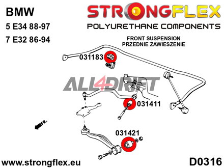 031411A Hintere Querlenkerbuchse SPORT BMW E31 / E32 / E34
