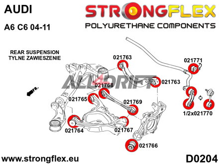 021771B: Hinterachs-Stabilisatorlager - Audi C6 (04-11) Quattro & Allroad