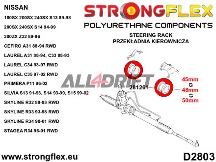 286217A Komplettsatz Achsgummilager R33 R34 RWD SPORT - Nissan R33 (93-98) RWD