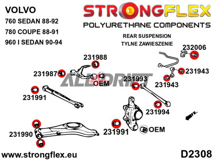 231988A Hinterachs-Querlenkerbuchse oben SPORT Volvo 760 / 780 / 960