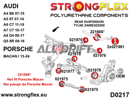026265A Komplettes SPORT Polyurethan-Achs-Buchsen-Kit Audi