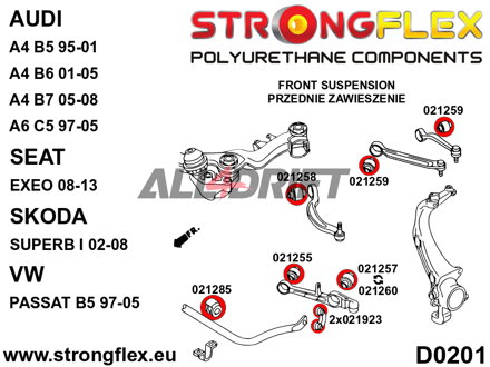 021255A: Inneres SPORT Gummilager für vorderen unteren Querlenker - Audi C5 (97-04) Quattro & Allroad
