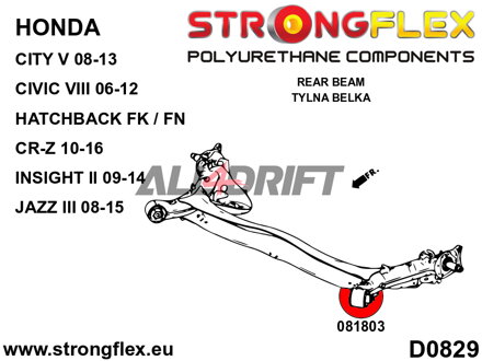 081803A: Hinterachs-Lagerbuchse (Beam Bush) SPORT - Honda VIII (06-12) Hatchback FK / FN