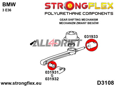 031931A SPORT Polyurethan Schaltgestänge Stabilisator Buchse BMW
