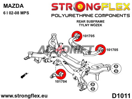 101704B Vorderes Differentiallager Hinterachse - Mazda GG1 (05-08) MPS / Mazdaspeed