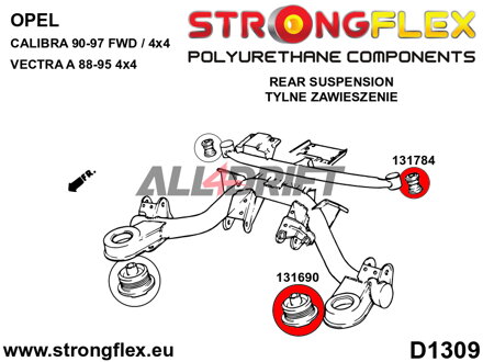131784A SPORT Polyurethanbuchse Hinterachs-Differentialaufhängung - Opel / Vauxhall Calibra (89-97)
