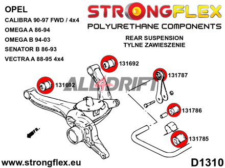 131787B Silentblock Stabilisator Koppelstange zum Stabilisator - Opel / Vauxhall Calibra (89-97)