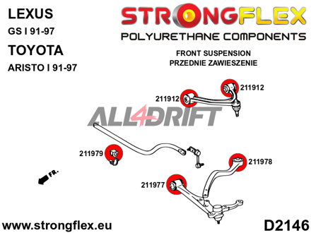 211978A Polyurethanbuchse für die vordere untere Längslenkeraufnahme SPORT - Toyota I (91-97) S140