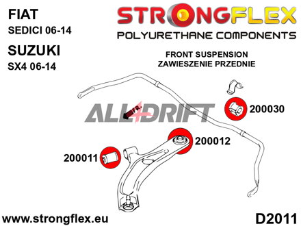 206170A Polyurethan Buchsen Satz für die Vorderachse SPORT Fiat / Suzuki