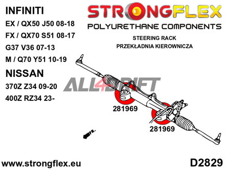 281969B Lenkgetriebelagerbuchse Infiniti / Nissan
